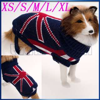   Turtleneck Sweater w/ UK Flag Union Jack Pattern Fashion Style  