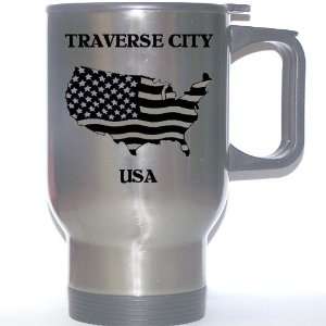  US Flag   Traverse City, Michigan (MI) Stainless Steel Mug 