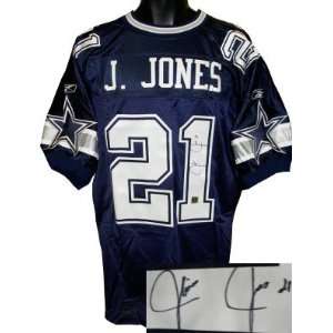 Julius Jones signed Dallas Cowboys Reebok Authentic Blue 