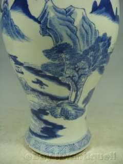 beautiful blue&white underglaze porcelain pair vases  