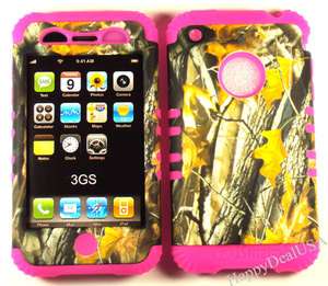   Hybrid Silicone Rubber+Cover for APPLE iPhone 3G 3GS PK/CAMO MOSSY 08