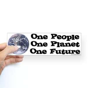  One people, one planet, one future Peace Bumper Sticker by 