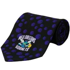    New Orleans Hornets Black Logo Silk Neck Tie