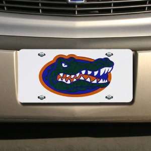  Florida Gators White Glitter Logo License Plate Sports 