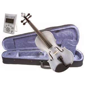  Music Basics Violin Complete Kit with Free Tuner   Silver 