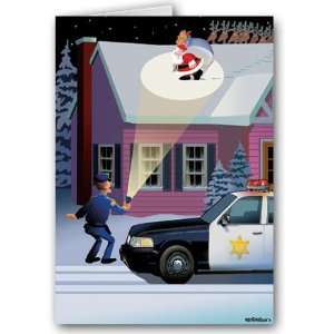  Police Spot Light Funny Christmas Card