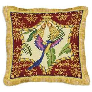  Aviary I Birds Tapestry Pillow by Abigail Kamelhair 17x17 