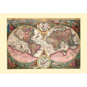  Orbis Terrarum Typus 12x18 Giclee on canvas