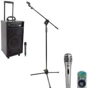  Pyle Speaker, Mic, Cable and Stand Package   PWMA1080I 800 