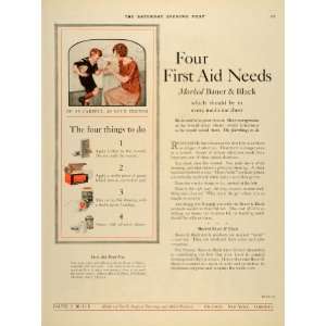  1924 Ad Bauer Black Iodine Gauze Wound Medical Doctor 