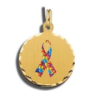  Autism Awareness Charm   Sterling Silver (19MM) Jewelry