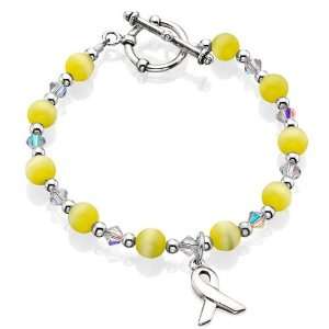  Beaded Awareness Bracelet   Yellow (7.5) Jewelry
