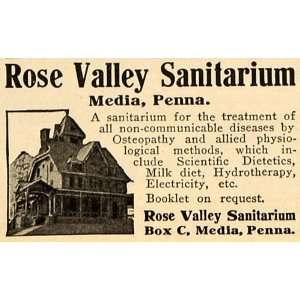  1917 Ad Rose Valley Sanitarium Media Disease Treatment 