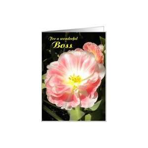  Bosss day Wonderful Boss yellow,Coral Flowers Card 