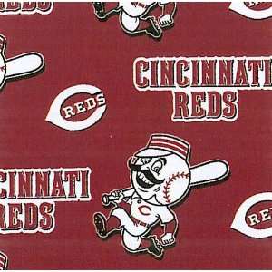 MLB Cincinnati Reds Baseball Fleece Fabric Print By the Yard  