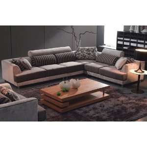  Brown Two Tone Fabric Sectional