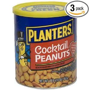 Planters Cocktail Peanuts Net Wt 16 Oz (Pack of 3)  