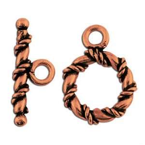  12mm Copper Bali Style Twisted Round Toggle Clasp Arts 