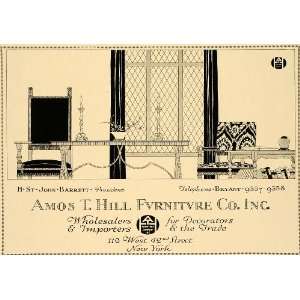  1920 Ad Amos T. Hill Furniture John Barrett New York 