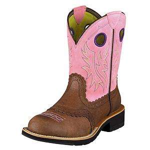 Ariat Womens Fatbaby Cowgirl Cowboy Western Boots Roughed Chocolate 