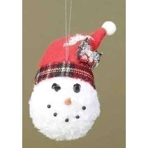 Club Pack of 12 Twas the Night Snowman Head with Plaid Hat Christmas 