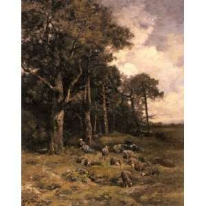   name Shepherdess Resting With Her Flock, By Jacque Charles Émile