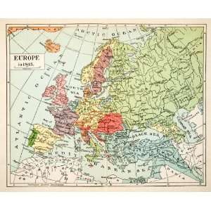  1936 Print Map Europe British Isle Kingdom France Russian 