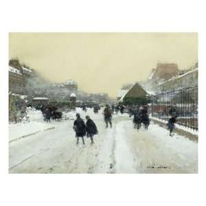 Paris under Snow Giclee Poster Print