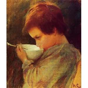   painting name Child Drinking Milk, By Cassatt Mary 