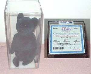 authenticated ty new face jade teddy bear  