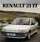 Renault 21 Ti Saloon 1987 89 UK Market Sales Brochure