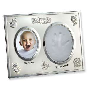    Silver plated Baby 3.5x5 Photo and Handprint Frame Jewelry
