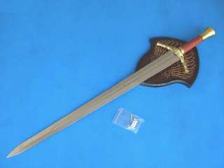 S4703 MOVIE LORD OF THE RINGS BOROMIR SWORD W/ MDF BOARD TWISTED SOLID 