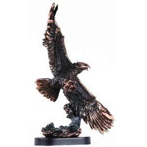   Bald Eagle In Flight Over Turbulent Water Statue Decor