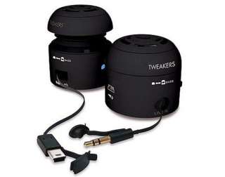Grandmax Tweakers Mini Boom Speakers for iPod Black NEW 681610000514 