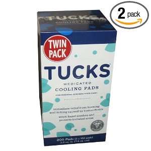  Tucks Medicated Cooling Pads 100 Pads Per Pack (Pack of 2 