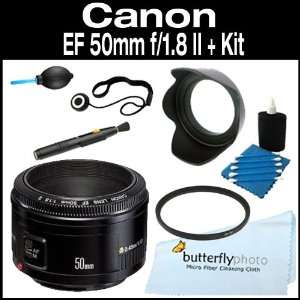  Canon EF 50mm f/1.8 II Camera Lens + Tiffen 52mm UV + Lens 
