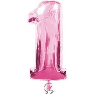  Number 1Pink Supershape Foil Balloon 23 X 34 Inches 