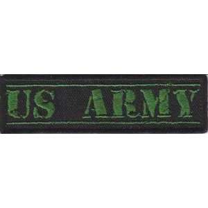  US ARMY Patch Green Stamp Letters Military VET Embroidered 