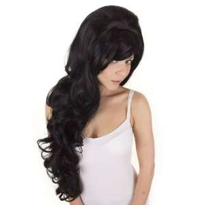   Black Curly Volume Wig  Amy Winehouse Tribute Wig  Backcombed Black