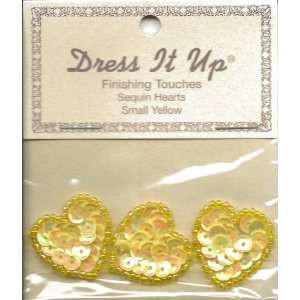  Yellow Sequin Hearts For Scrapbooking (FT2368) Arts 