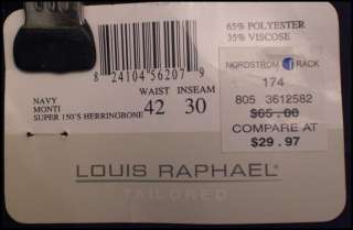 Black Pants  Louis Raphael 42 / 30 New NWT  