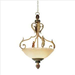   Gold St. Tropez Tuscan Three Light Bowl Pendant from the St. Trope