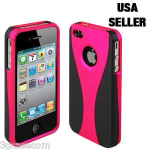 Sleek 3Piece Hot Pink Case Cover Bumper for iPhone 4 4G  