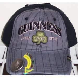  GUINNESS Bottle Opener Gray Baseball Cap Hat Str Fit 