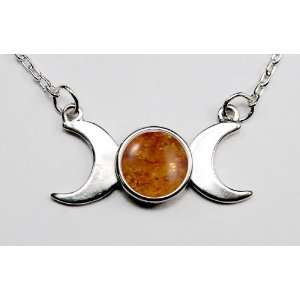  A Beautiful Triple Goddess Symbol, Accented with Genuine 