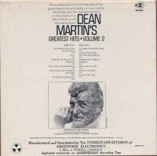 Dean Martin Greatest Hits Vol 2 Reel to Reel Tape 4 Track 7 1/2 IPS 