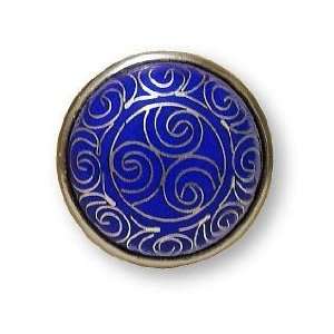  Blue Tribal Pattern Cloisonne Knob 42Mm L PBF560 B C