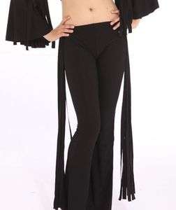 tribal belly dance costume ATS black pants w skirt 41  