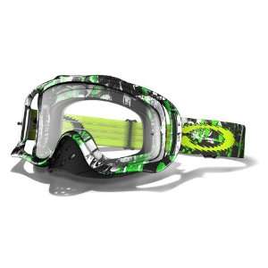  Oakley Crowbar MX One Icon Green Goggles with Clear Lens 